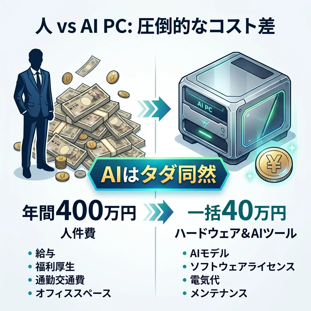 人 vs AI PCのコスト比較