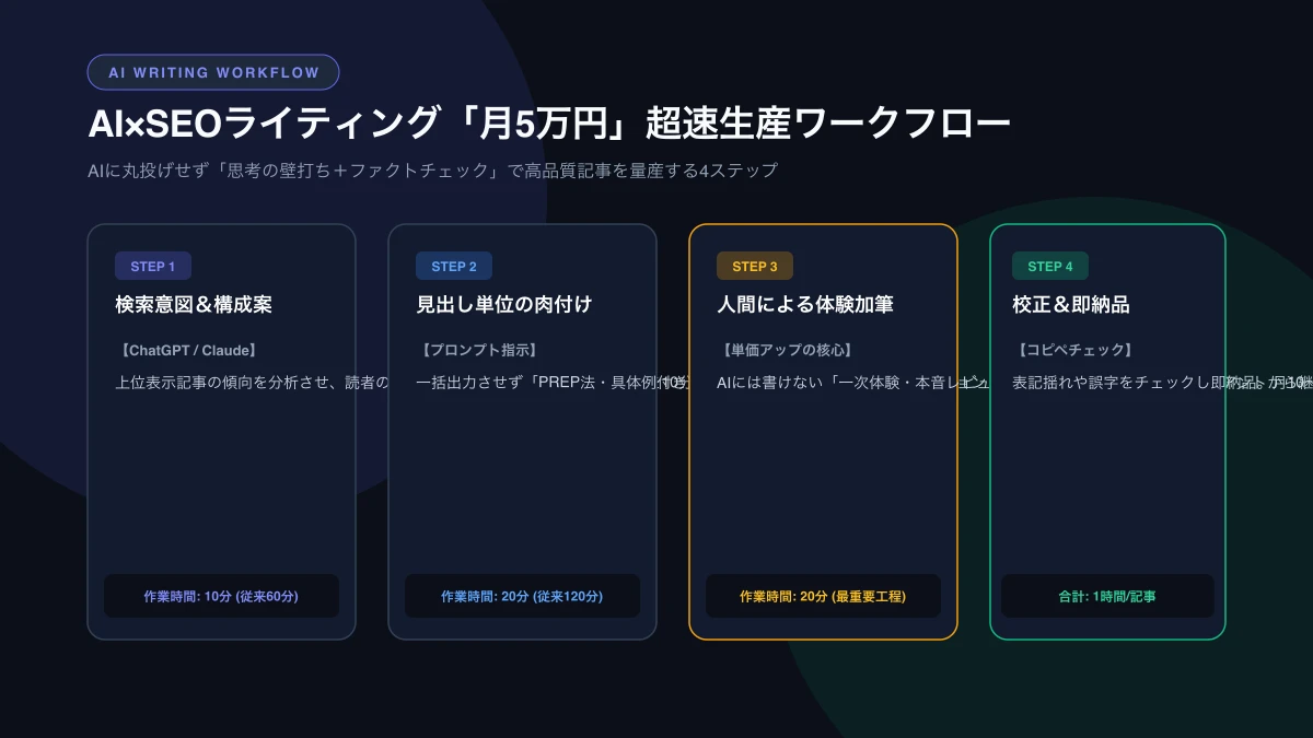 AI×SEOライティング「月5万円」超速生産ワークフロー