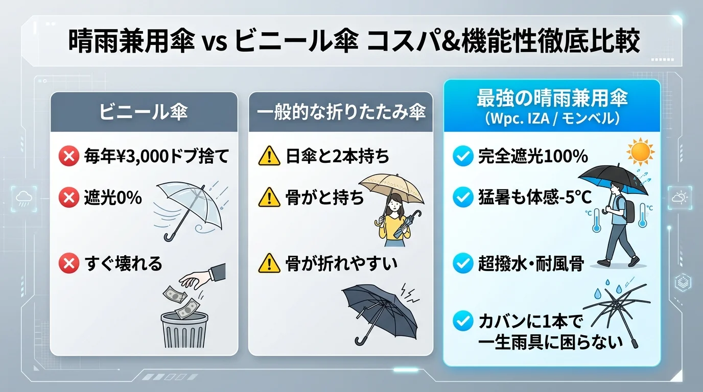 晴雨兼用傘vsビニール傘 コスパ＆機能性徹底比較