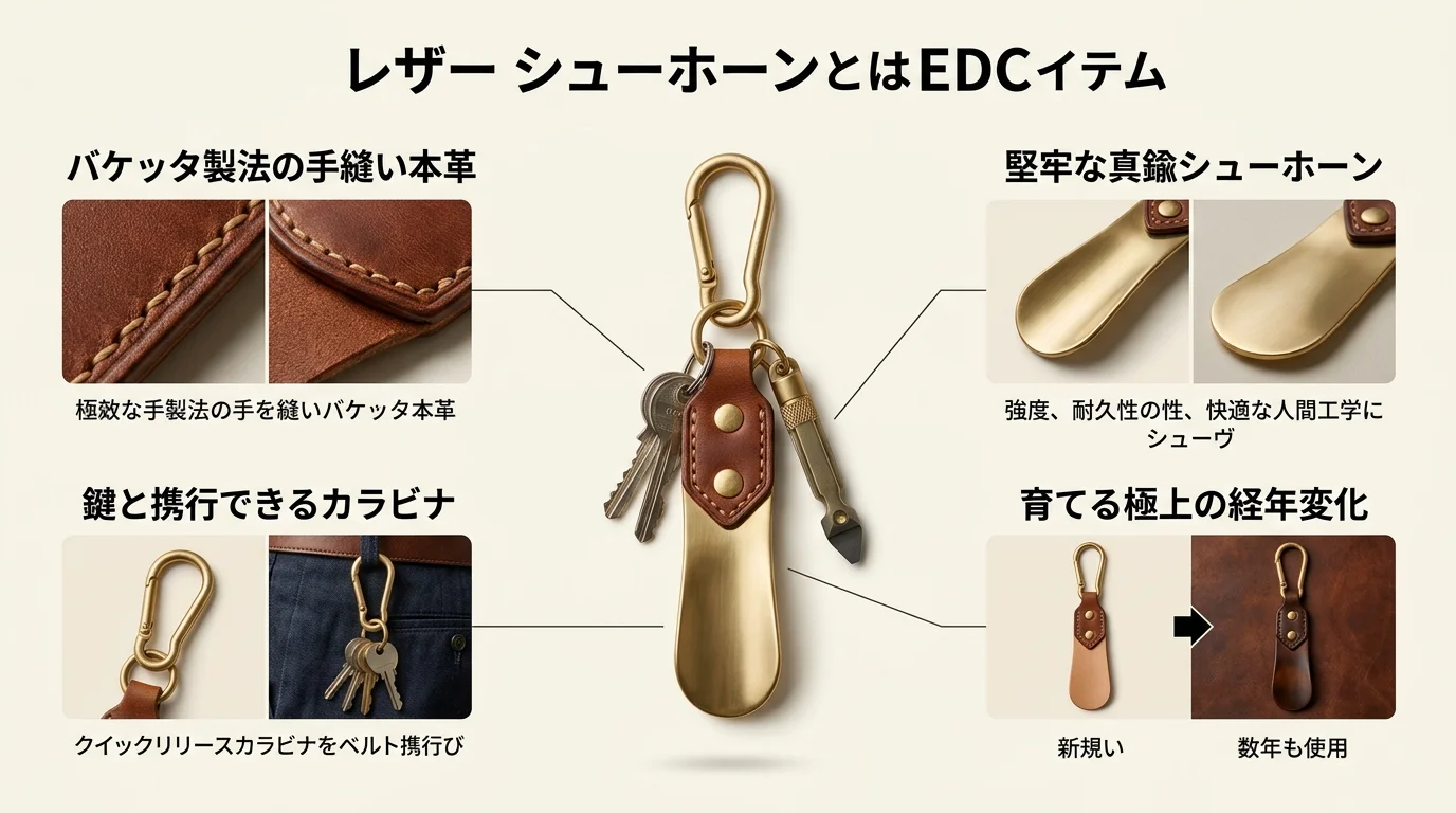 Jacou靴べらキーホルダーの特徴と機能美
