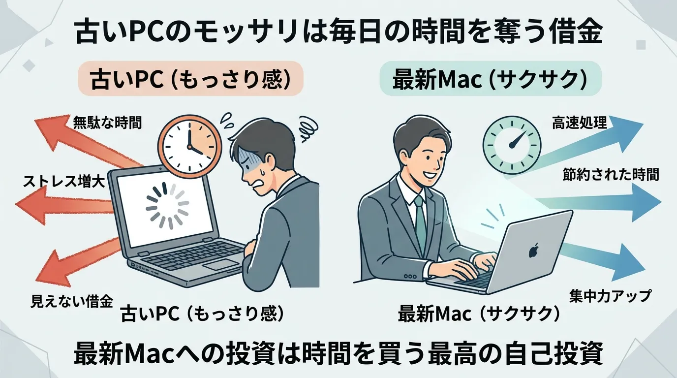 古いPCのモッサリは毎日の時間を奪う借金