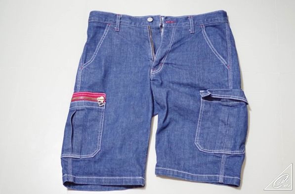 【純国産】適度に伸縮・アジも出るシャロットファームisaカーゴハーフパンツデニムパンツ！！